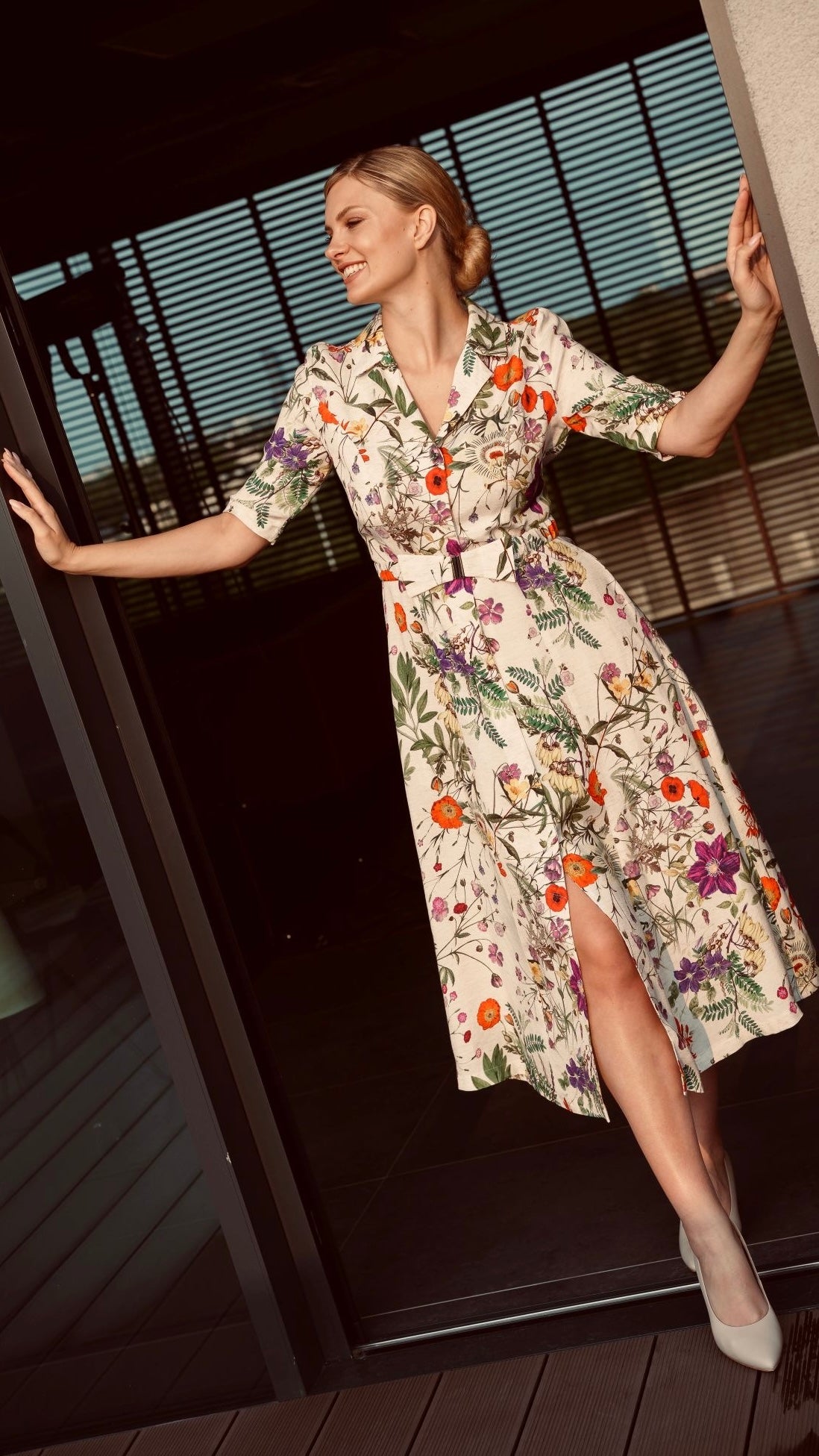 Linen button-up dress