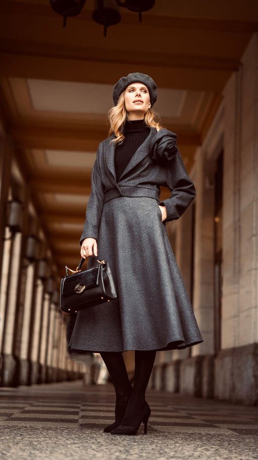 A skirt made of densely woven wool