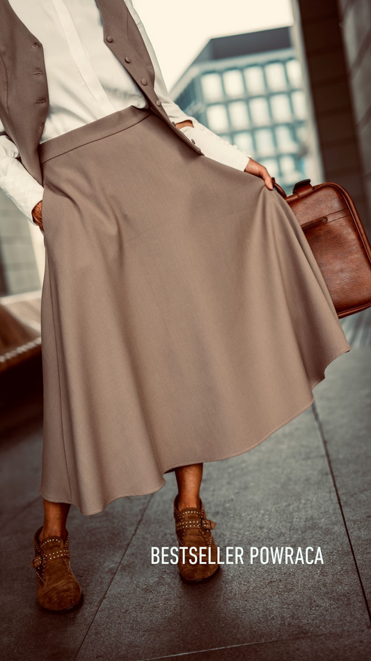 Wool midi skirt