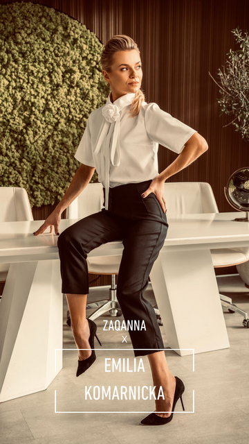 Czarne cygaretki z bocznym rozcięciem – eleganckie i wygodne spodnie do pracy
