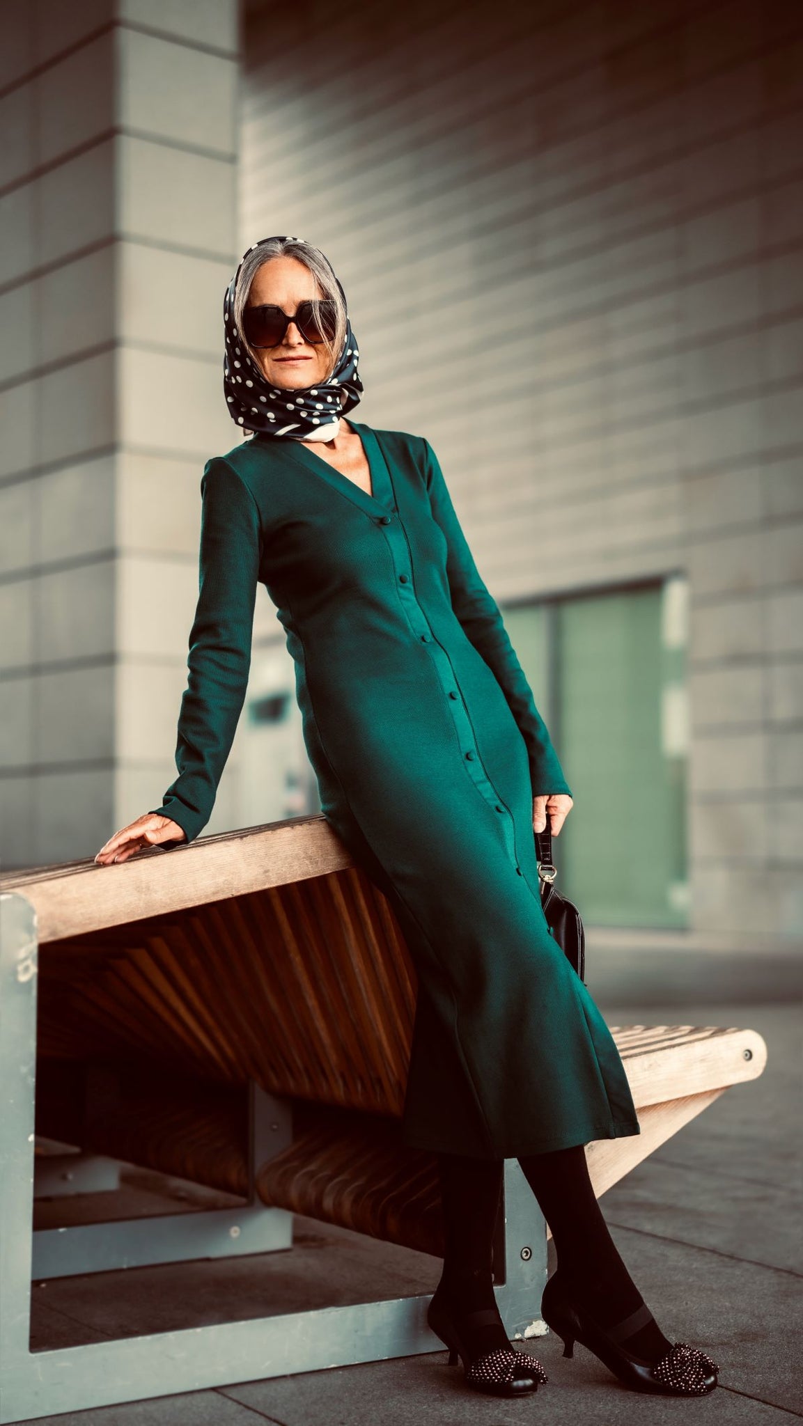 Ribbed knit midi dress