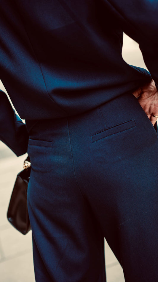 Navy blue trousers
