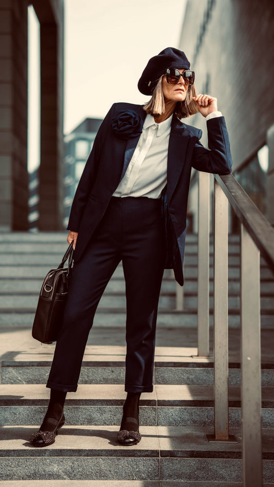 Cigarette Pants / Ruched Jacket / Rose