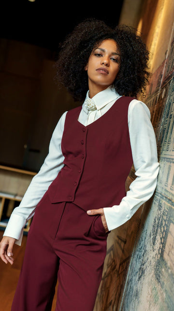 Burgundy vest