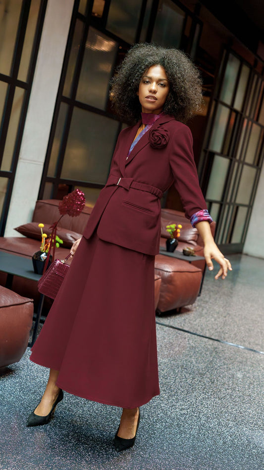 Burgundy rose clip-on