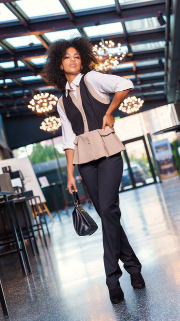 Vest with peplum / Trousers / Rose