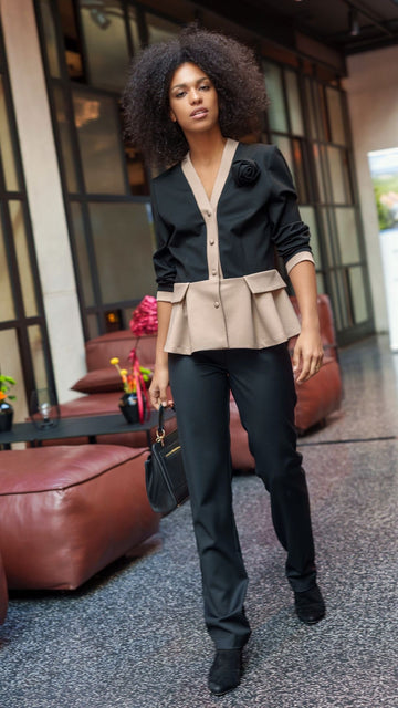 Black Soft Jacket / Trousers / Rose