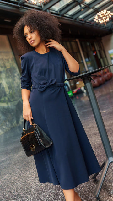 Navy blue classic dress