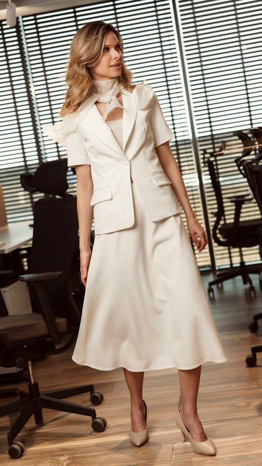 Burgundy Jacket / Vest / Skirt / Rose